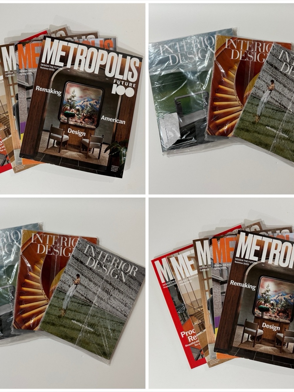 8 Magazines: 5 Metropolis Magazine Collection + 3 Interior Design Magazines